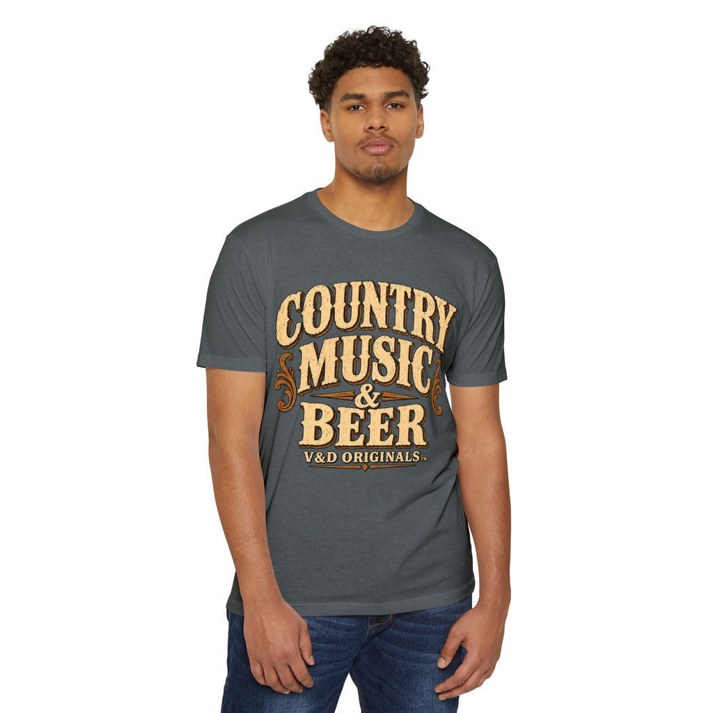 Country Music & Beer T-Shirt — Vintage Western Graphic Tee for Fans