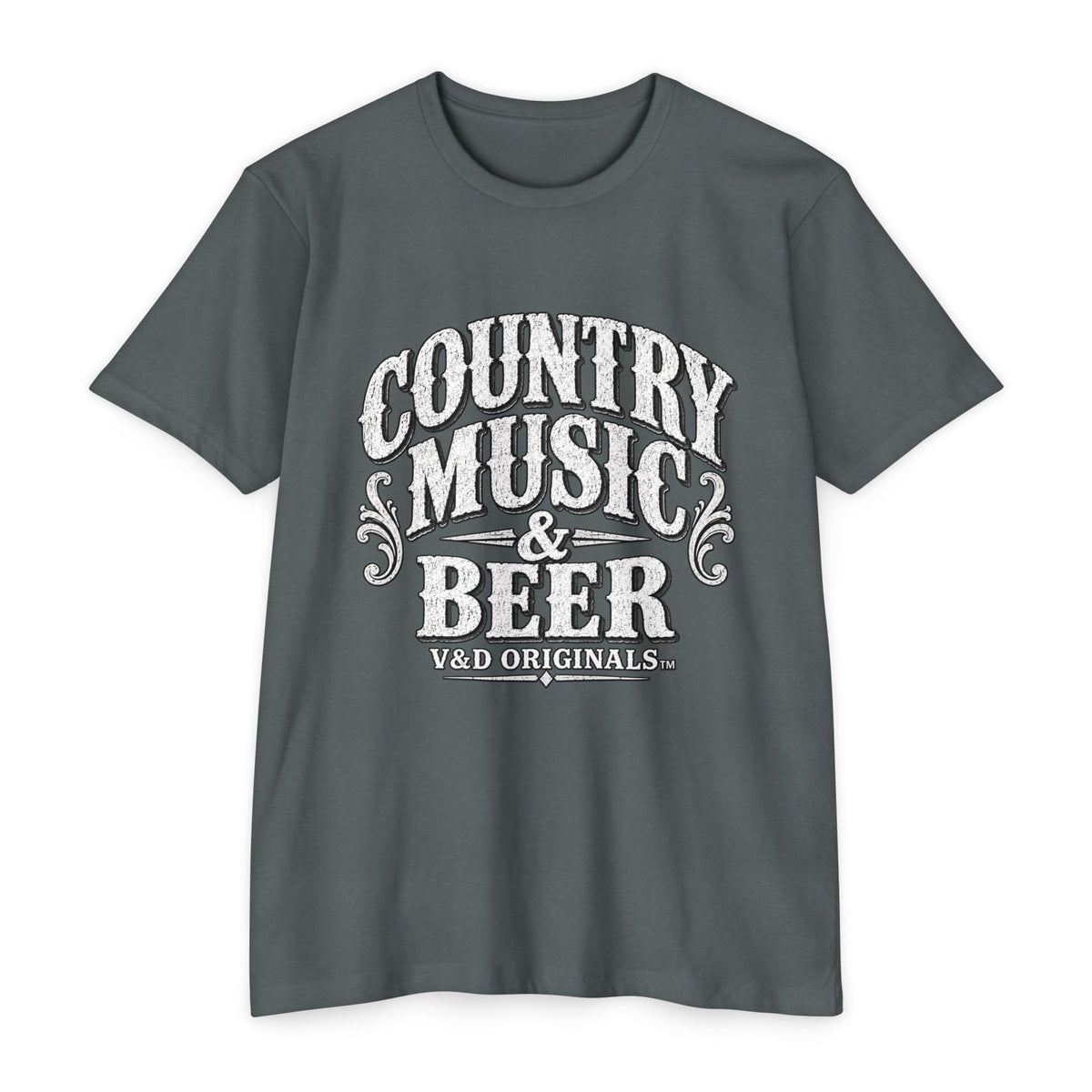 Country Music & Beer T-Shirt — Vintage Guitar Bar Tee