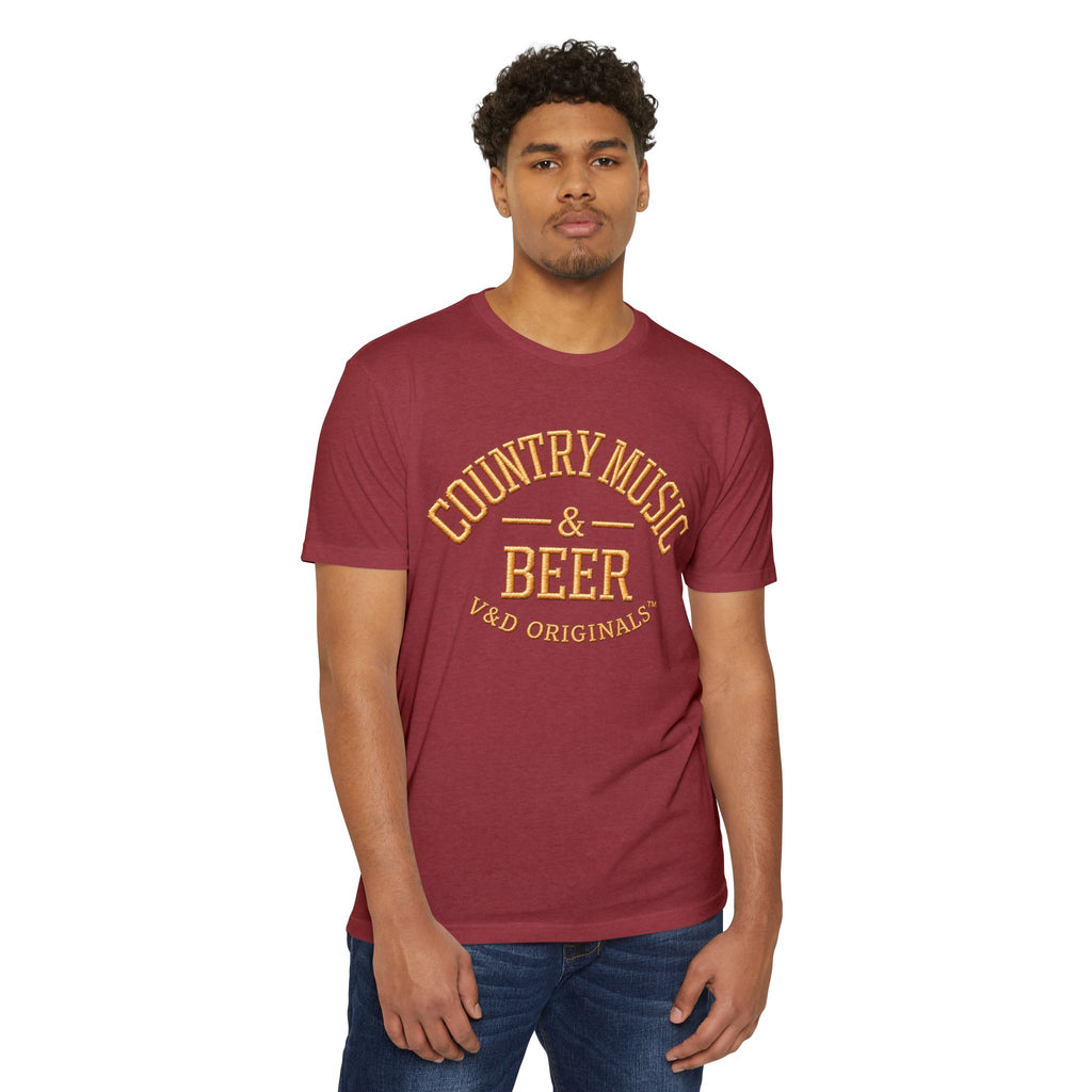 Country Music & Beer T-Shirt — Vintage Rustic Graphic Tee for Music Lovers