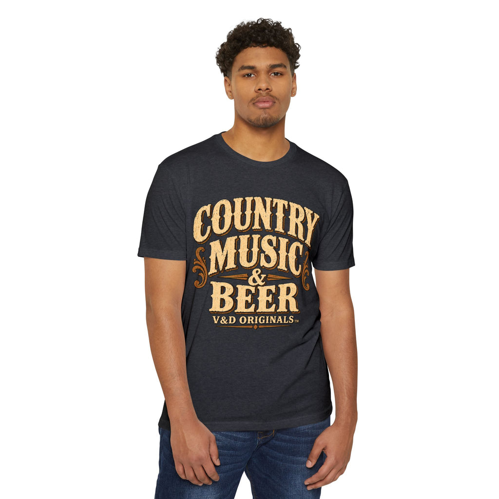 Country Music & Beer T-Shirt — Vintage Western Graphic Tee for Fans