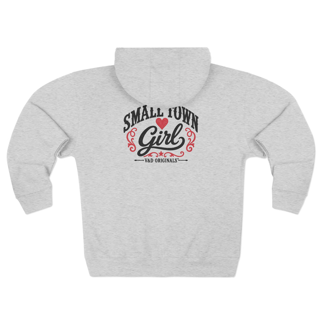 Small Town Girl Zip Hoodie — Vintage Heart logo