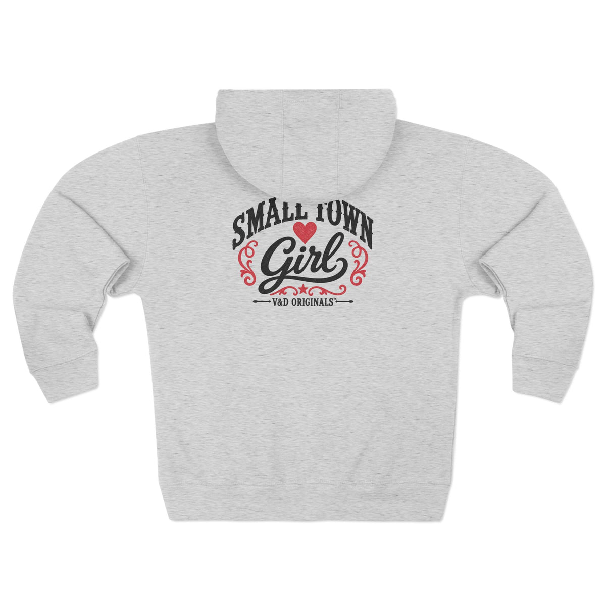 Small Town Girl Zip Hoodie — Vintage Heart logo