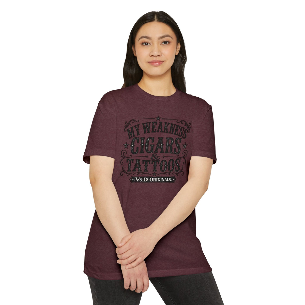 Cigars & Tattoos Graphic T-Shirt — "My Weakness Cigars & Tattoos" Vintage Tee
