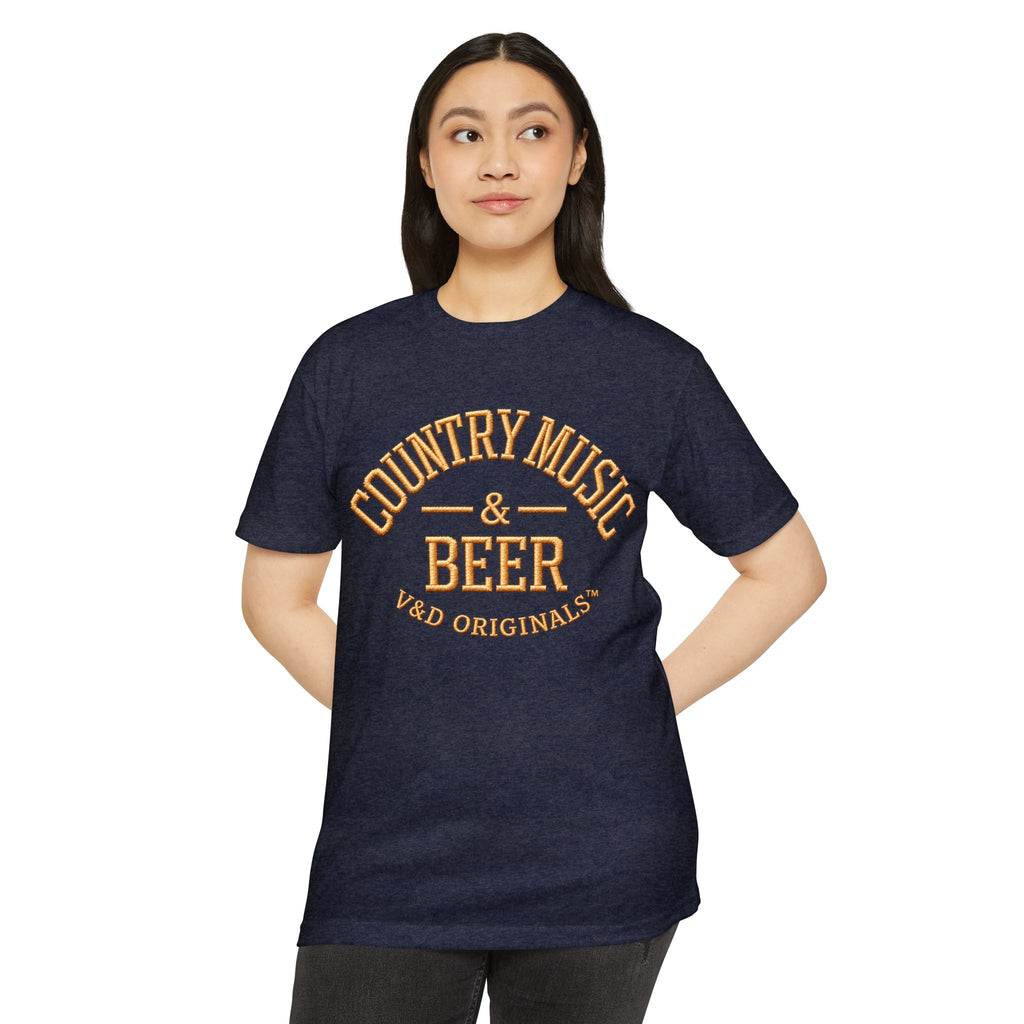 Country Music & Beer T-Shirt — Vintage Rustic Graphic Tee for Music Lovers