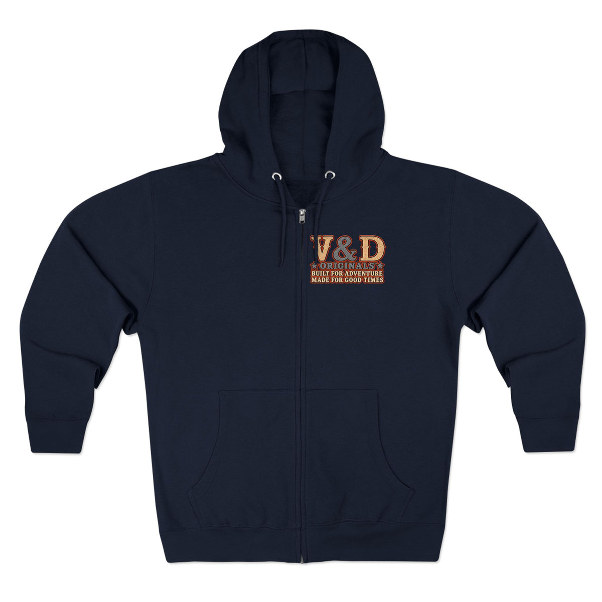 Country Music & Beer Zip Hoodie — V&D Originals Vintage Western Logo