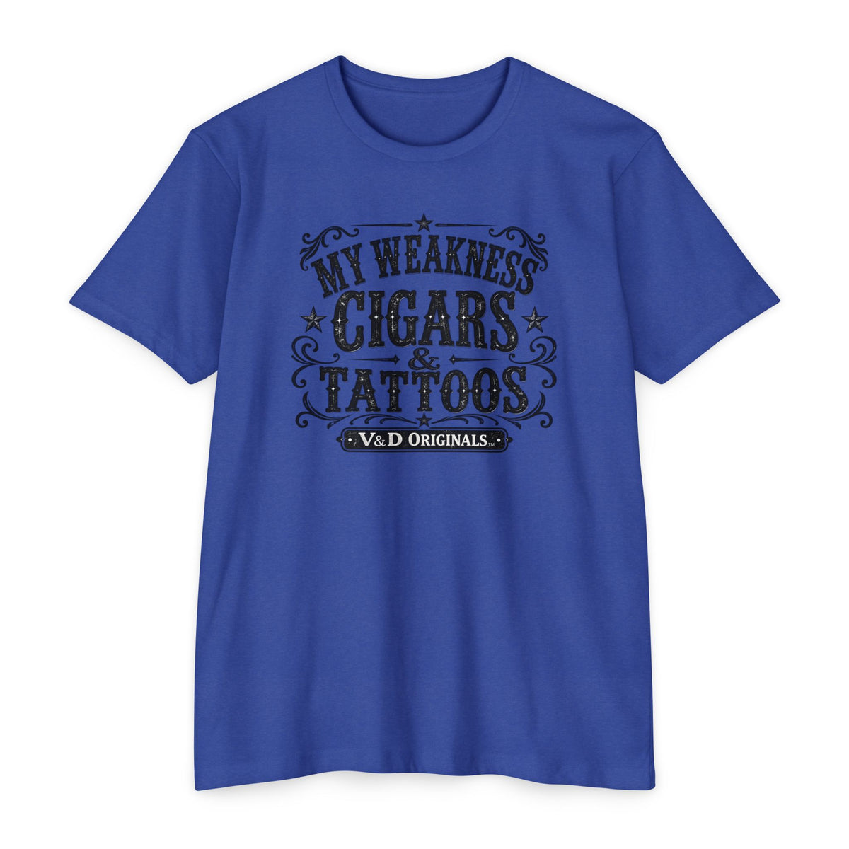 Cigars & Tattoos Graphic T-Shirt — "My Weakness Cigars & Tattoos" Vintage Tee
