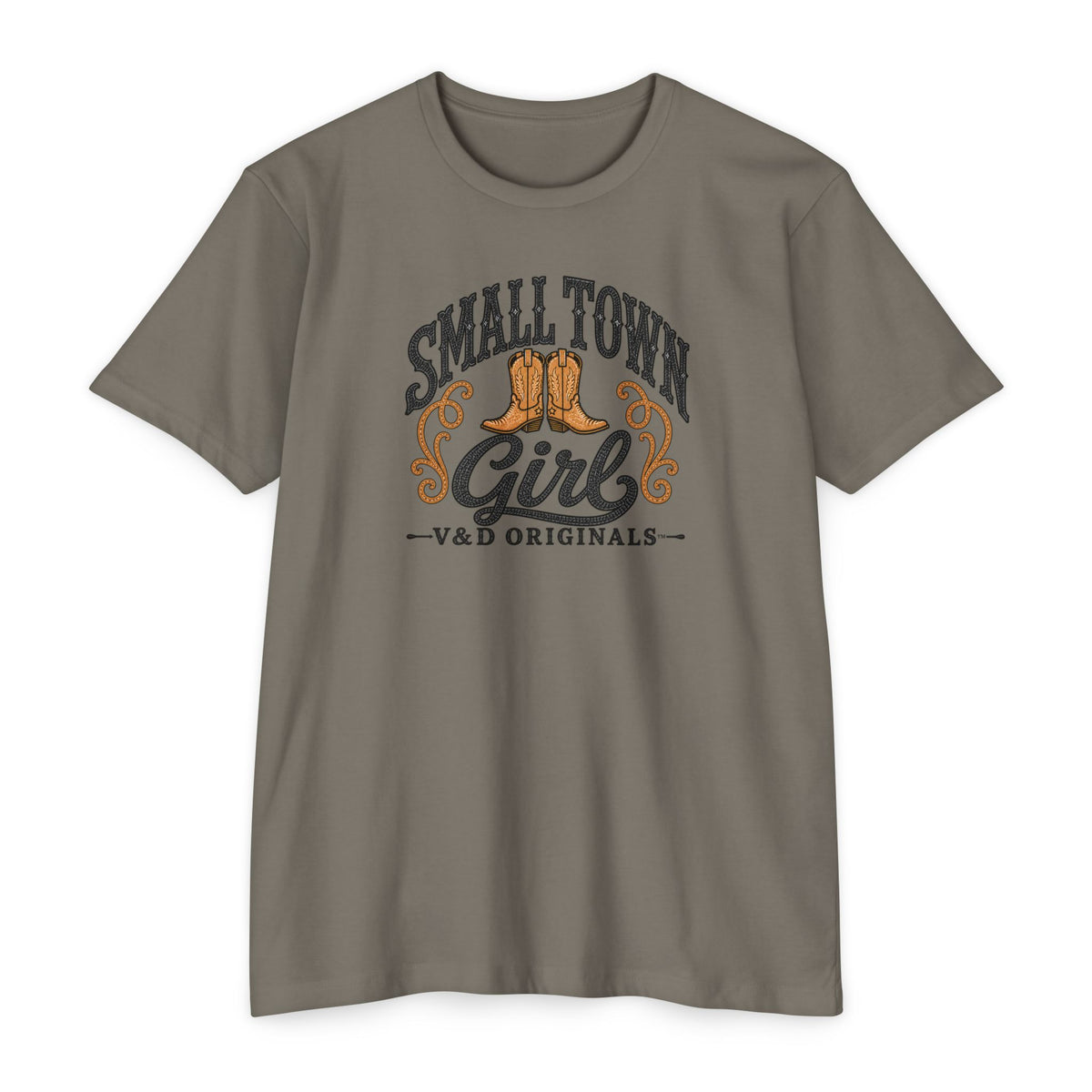 Small Town Girl T-Shirt — Tan boots