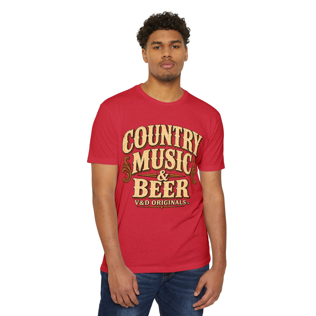Country Music & Beer T-Shirt — Vintage Western Graphic Tee for Fans