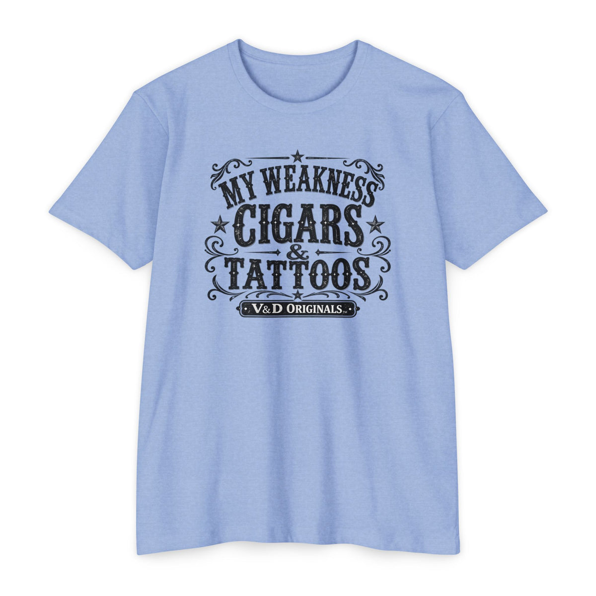Cigars & Tattoos Graphic T-Shirt — "My Weakness Cigars & Tattoos" Vintage Tee