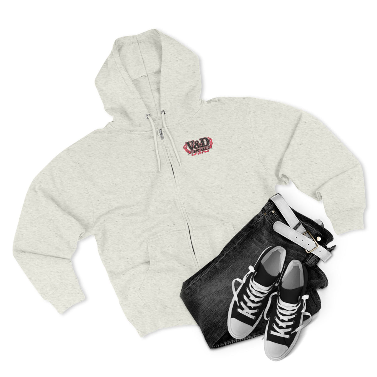 Small Town Girl Zip Hoodie — Vintage Heart logo
