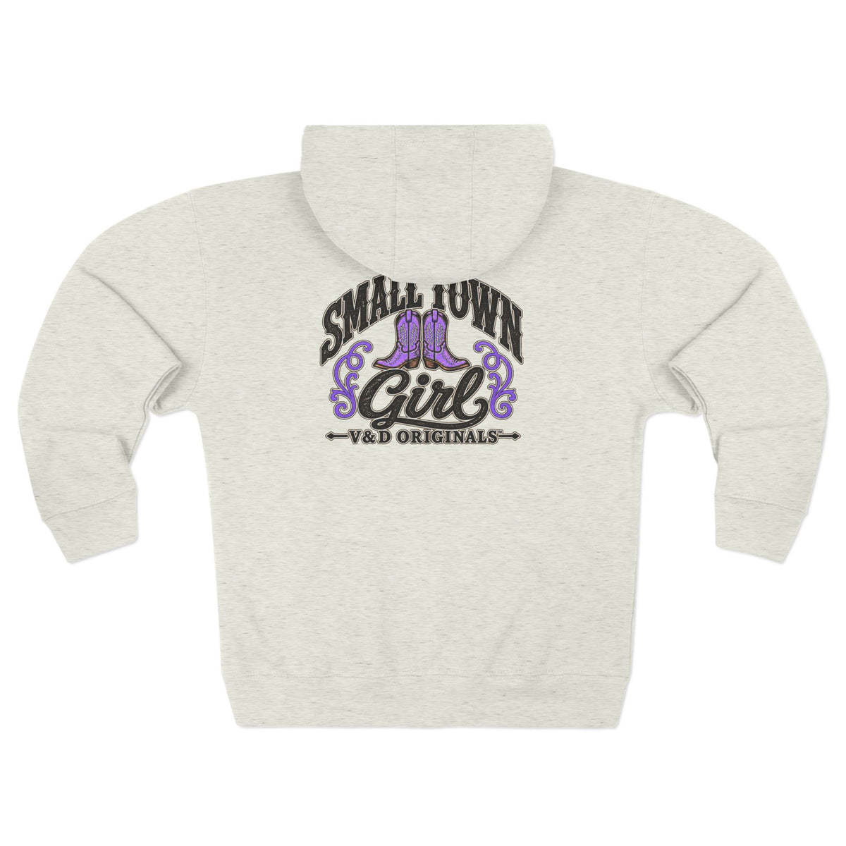 Small Town Girl Zip Hoodie — Purple Boots