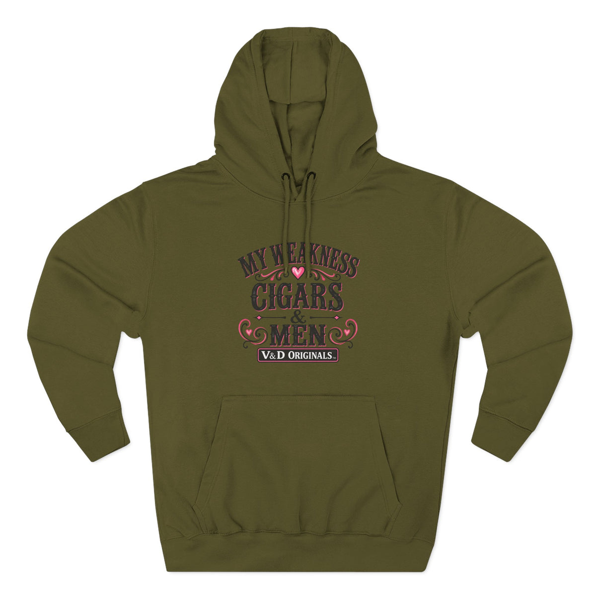 My Weakness: Cigars & Men - Three-Panel Fleece Hoodie