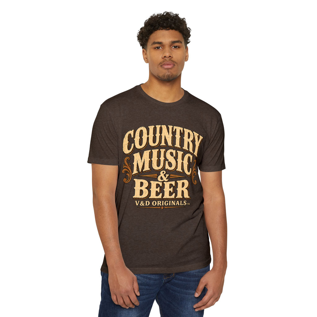 Country Music & Beer T-Shirt — Vintage Western Graphic Tee for Fans
