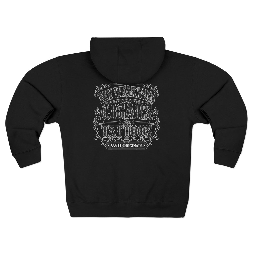 My Weakness Cigars & Tattoos Unisex Zip Hoodie