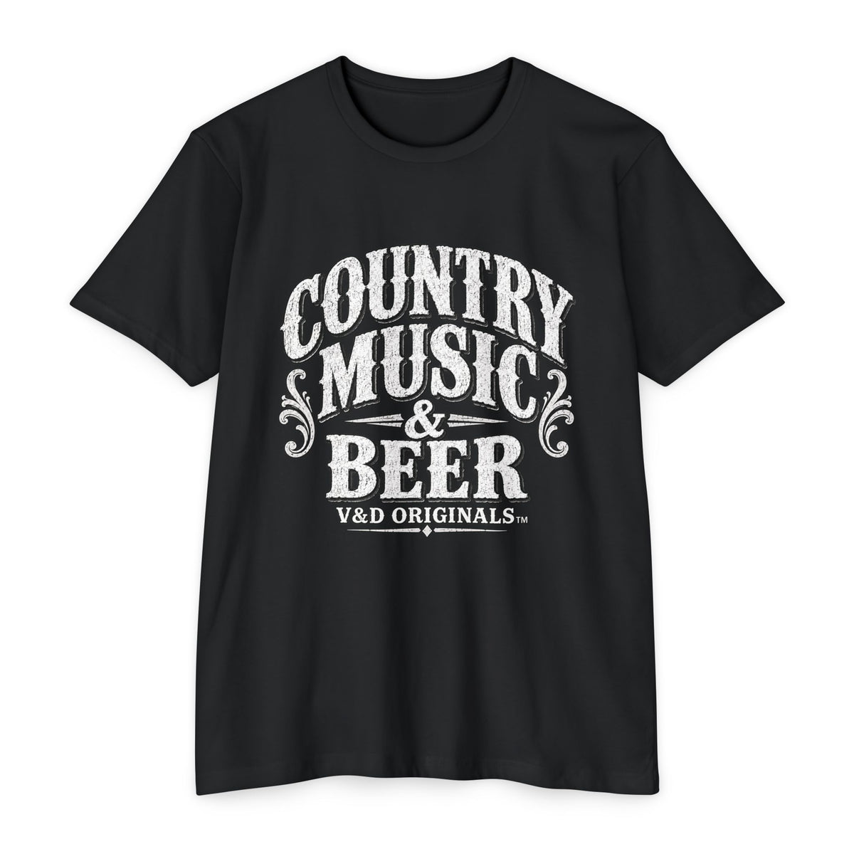 Country Music & Beer T-Shirt — Vintage Guitar Bar Tee