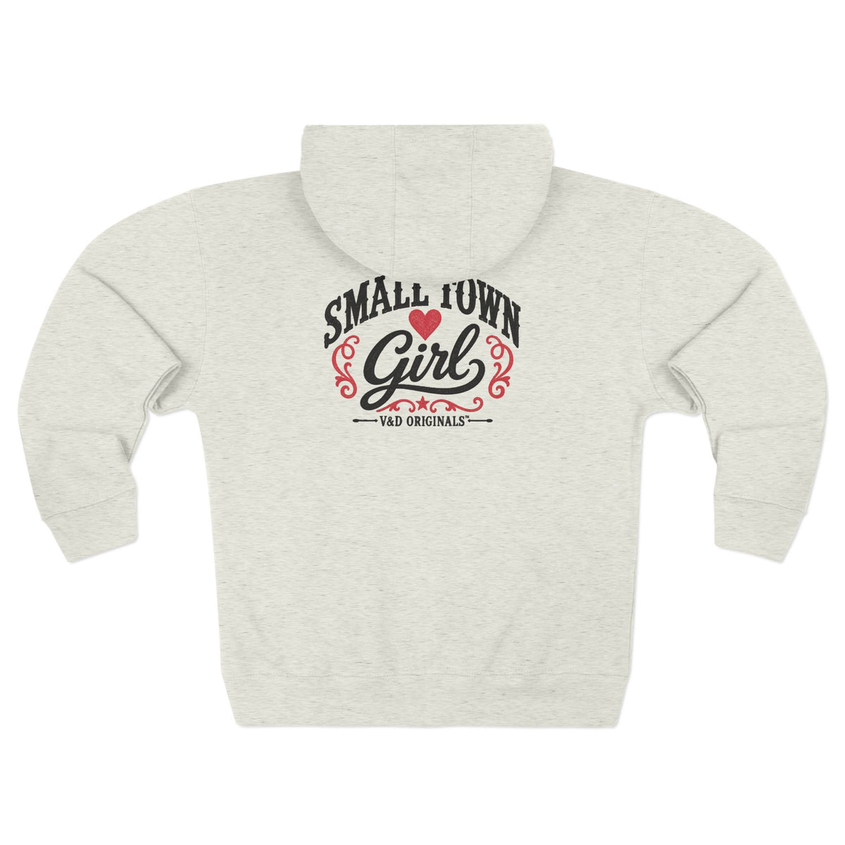 Small Town Girl Zip Hoodie — Vintage Heart logo