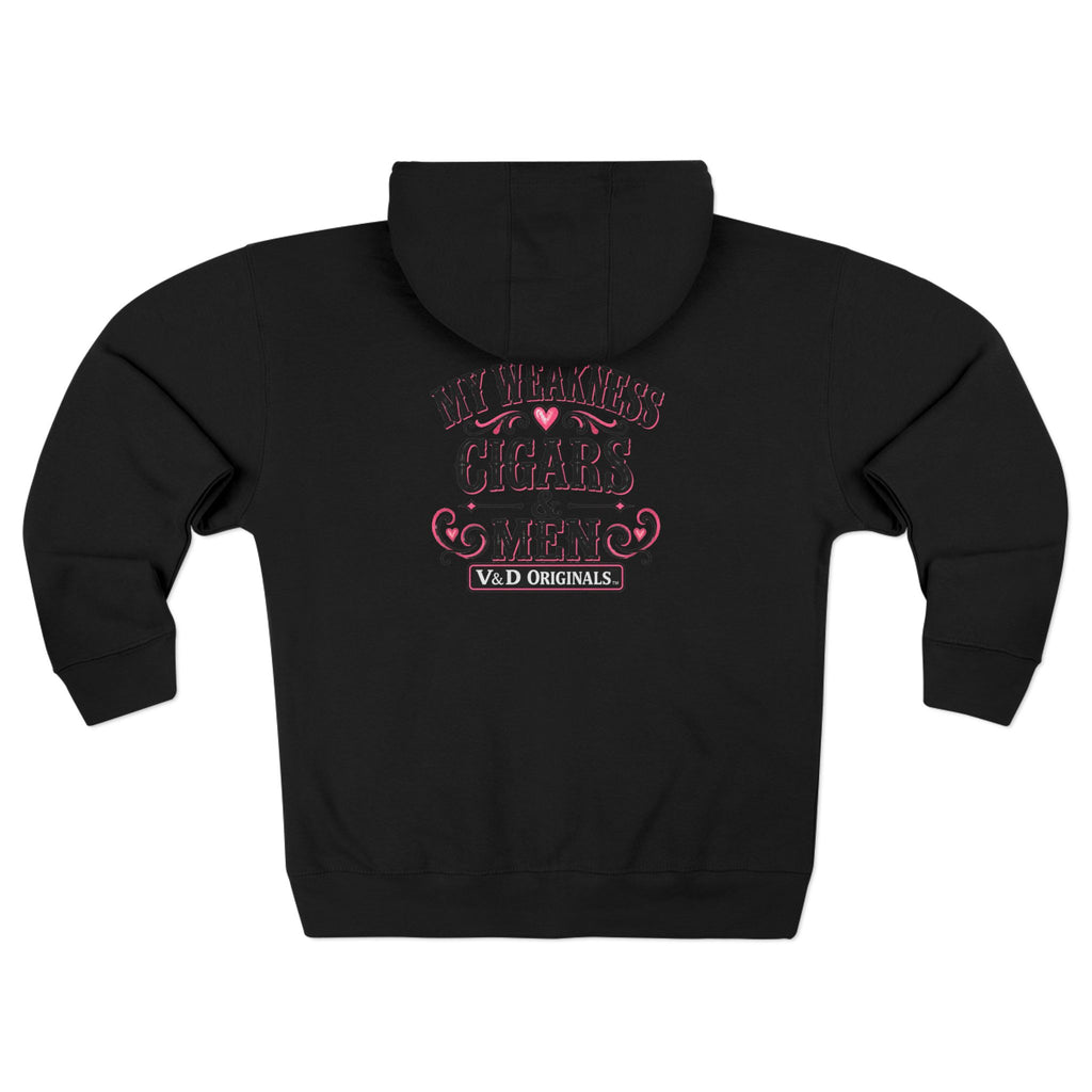 My Weakness: Cigars & Men Zip up Hoodie