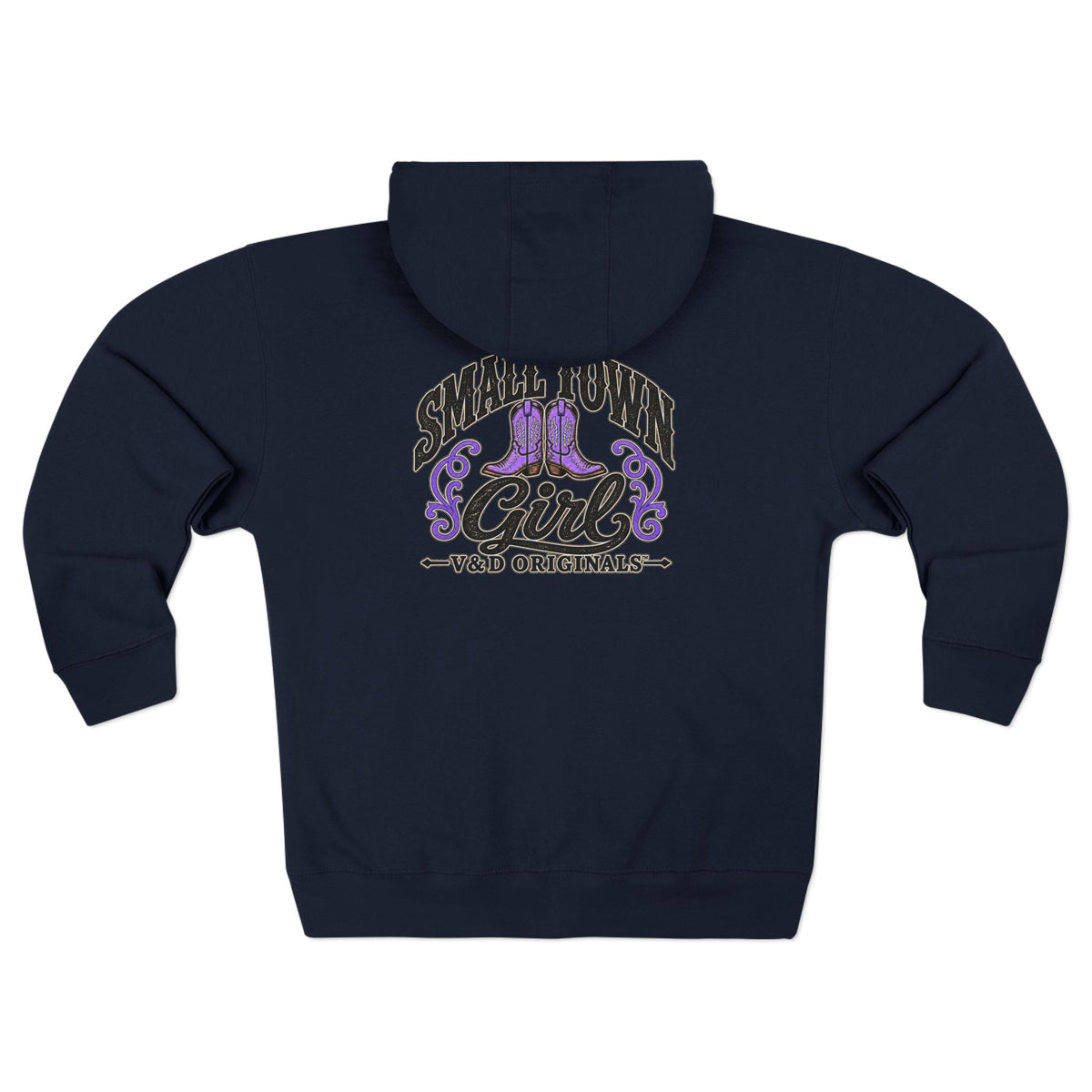 Small Town Girl Zip Hoodie — Purple Boots