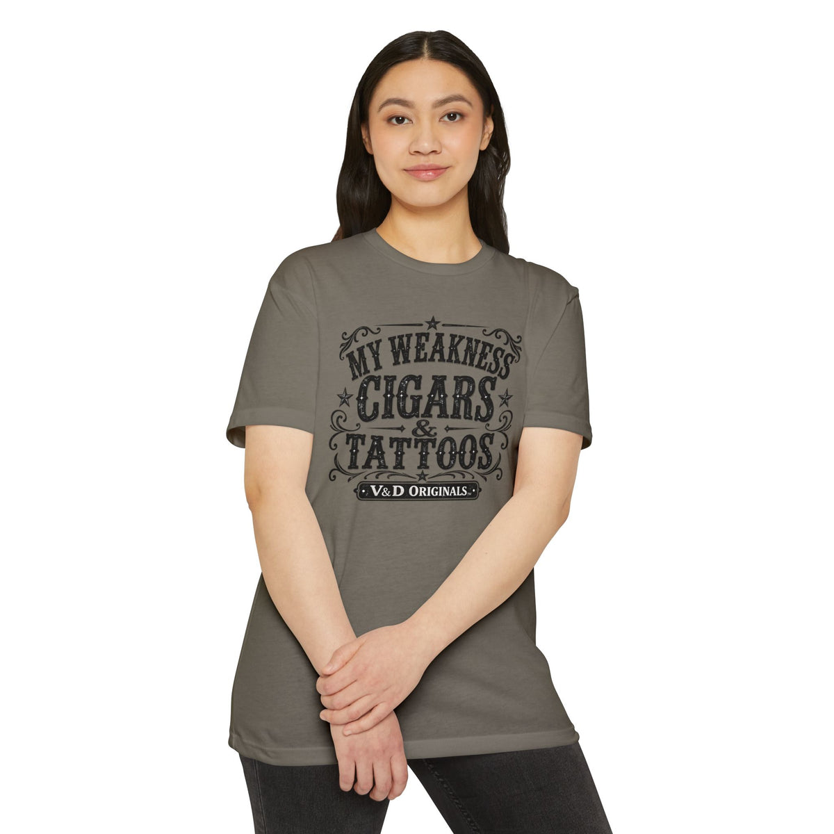 Cigars & Tattoos Graphic T-Shirt — "My Weakness Cigars & Tattoos" Vintage Tee