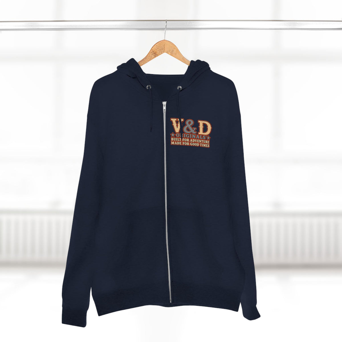 Country Music & Beer Zip Hoodie — V&D Originals Vintage Western Logo