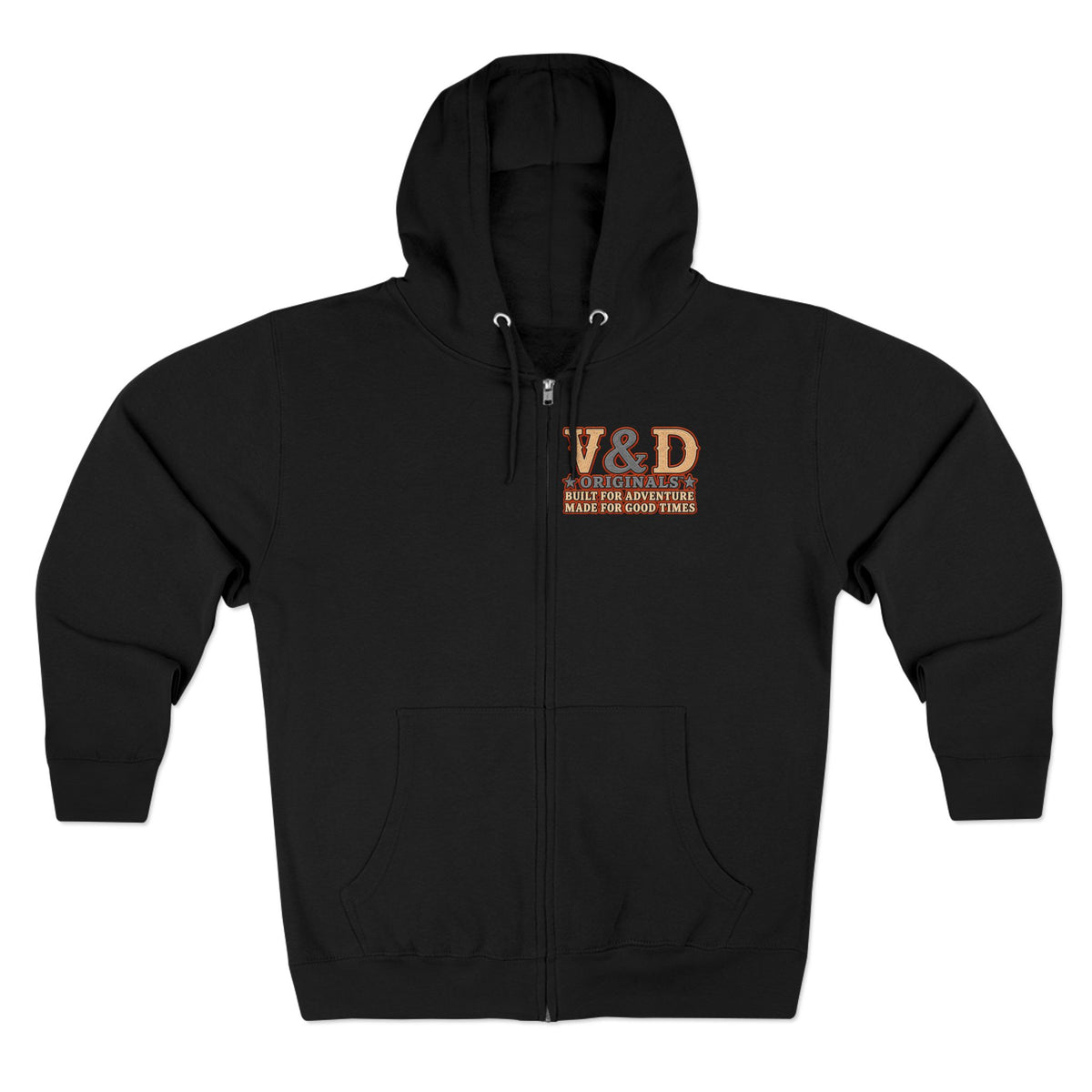 Country Music & Beer Zip Hoodie — V&D Originals Vintage Western Logo