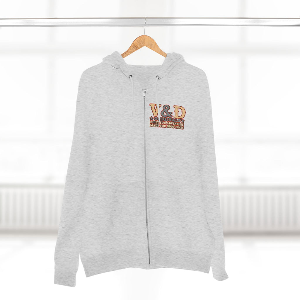 Country Music & Beer Zip Hoodie — V&D Originals Vintage Western Logo