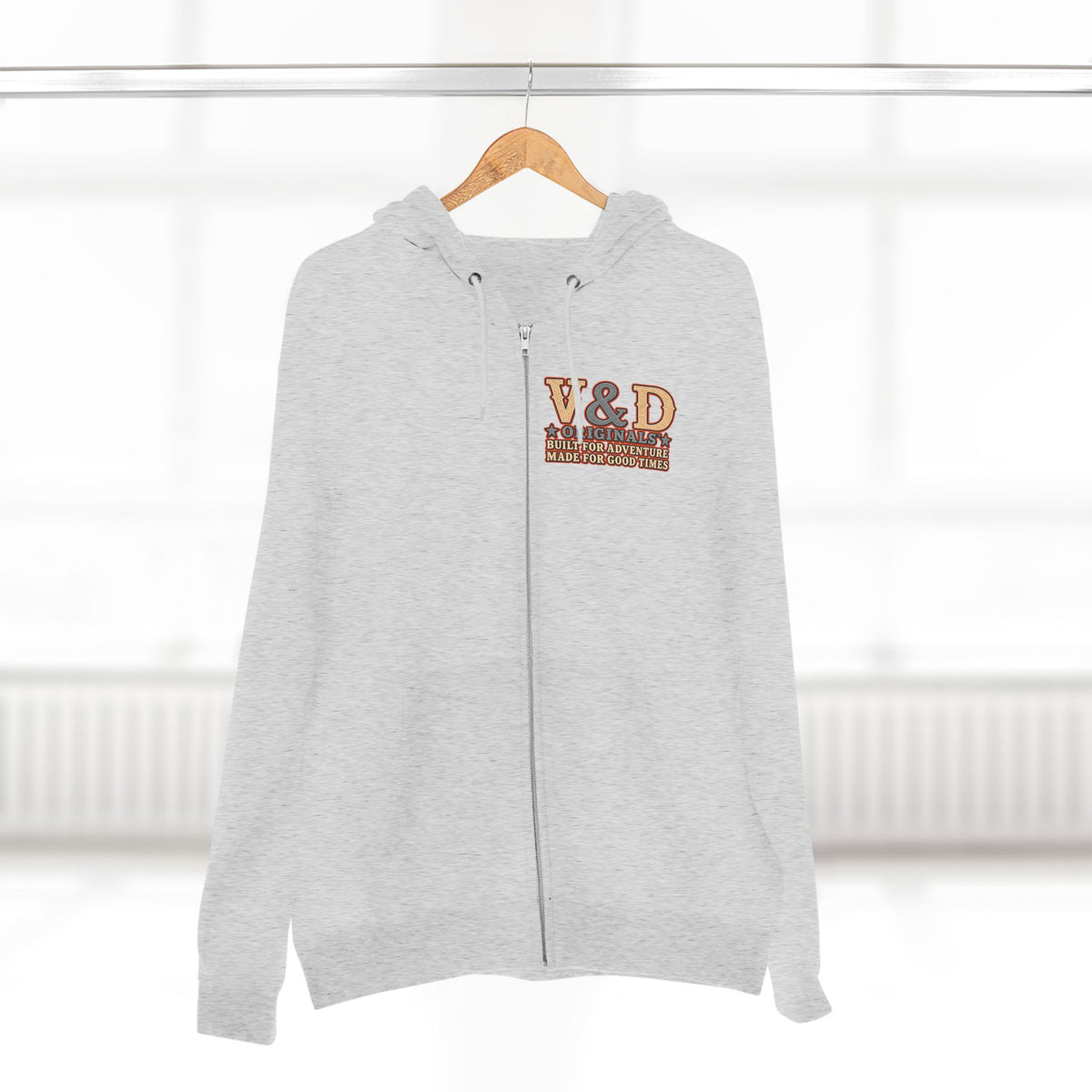 Country Music & Beer Zip Hoodie — V&D Originals Vintage Western Logo