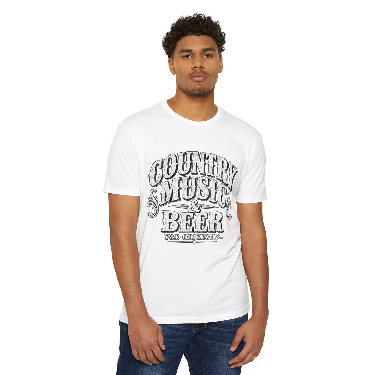 Country Music & Beer T-Shirt — Vintage Guitar Bar Tee