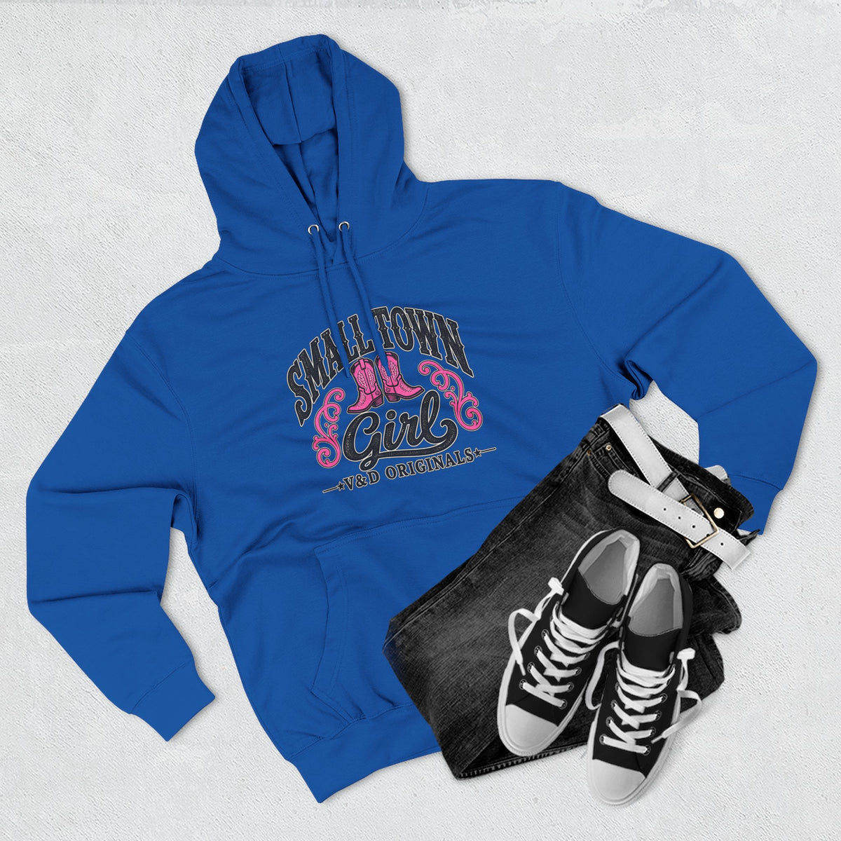 Small Town Girl - Pink Boots Pullover Hoodie