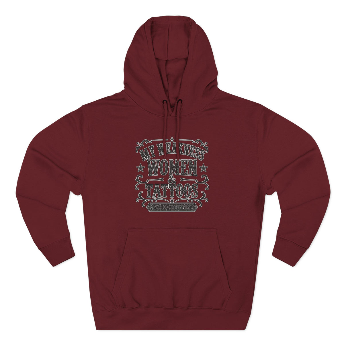 My Weakness: Women & Tattoos Hoodie — Women's Graphic Fleece Pullover