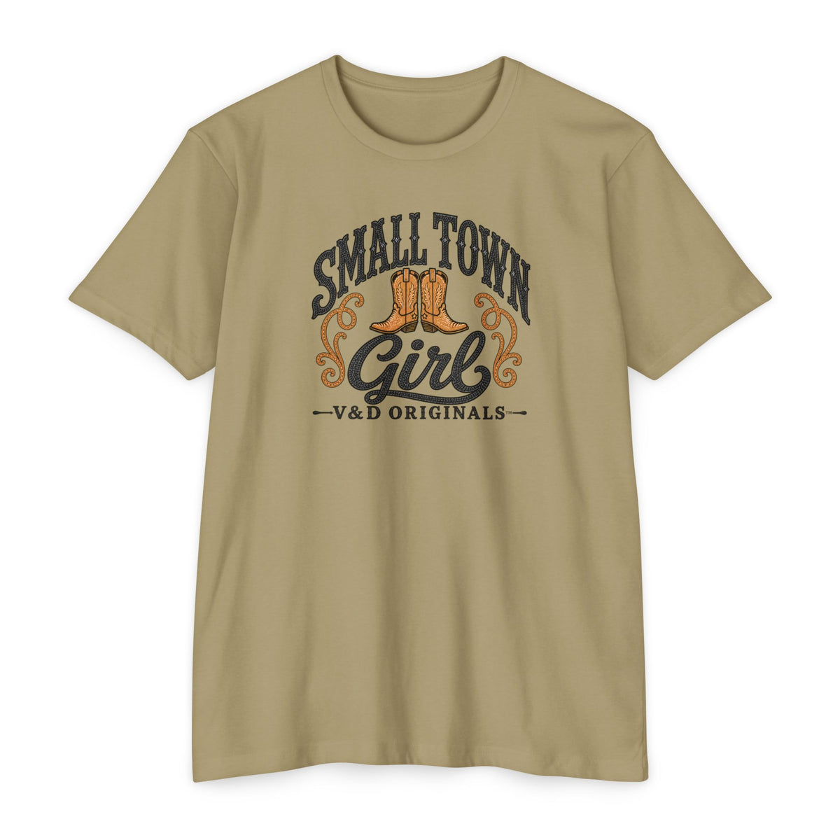 Small Town Girl T-Shirt — Tan boots