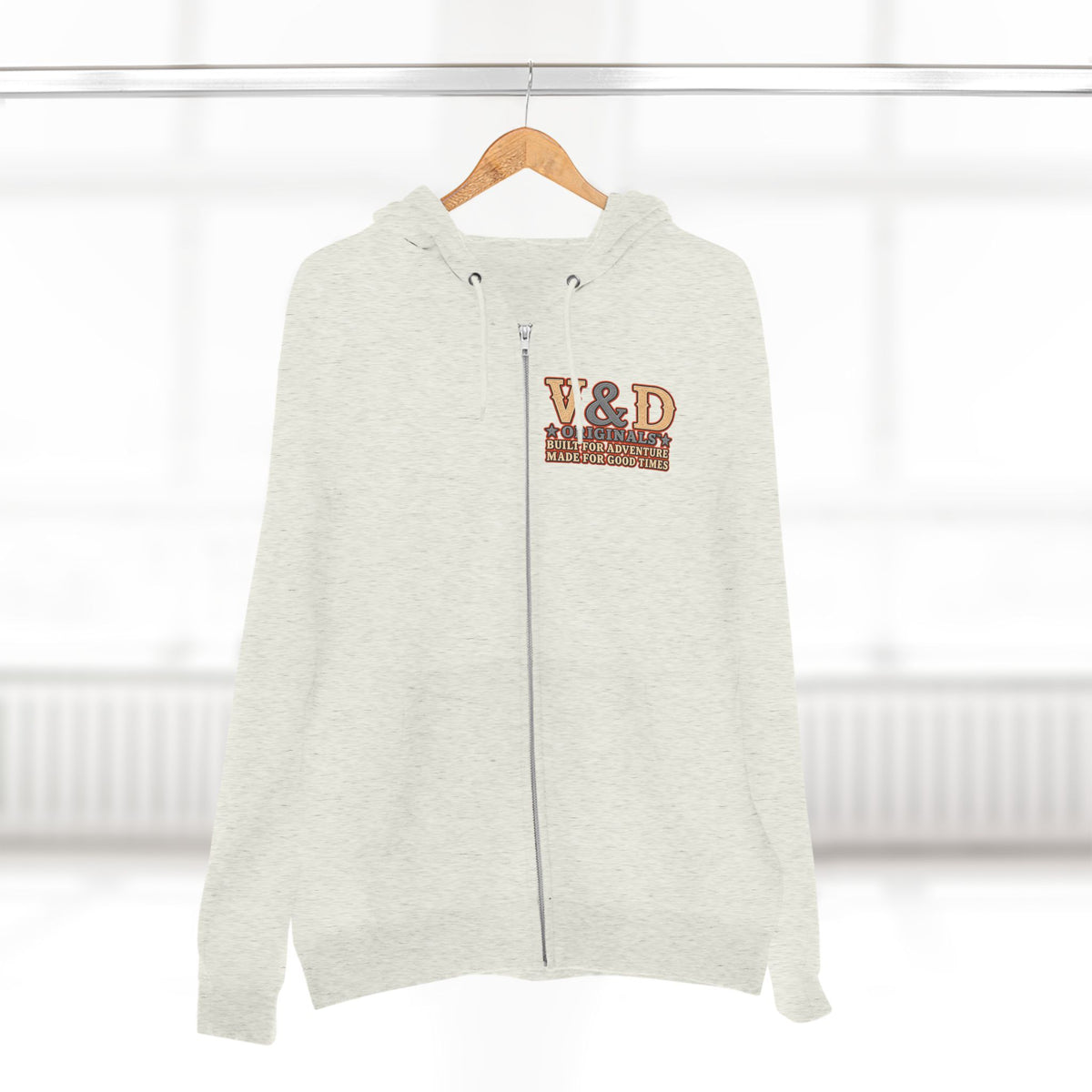 Country Music & Beer Zip Hoodie — V&D Originals Vintage Western Logo