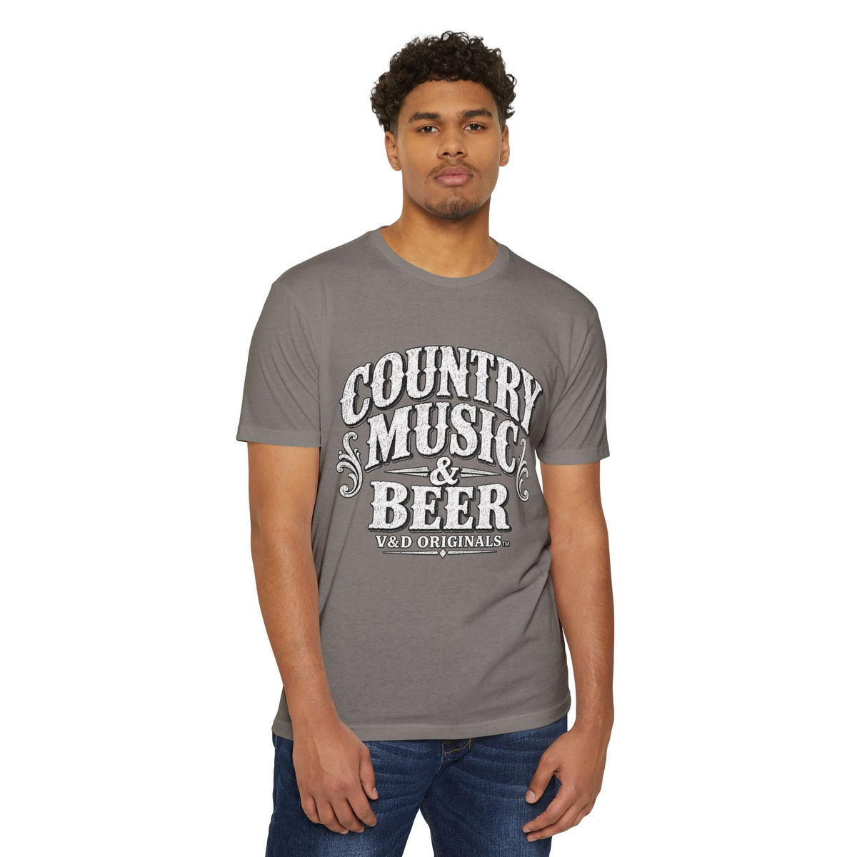 Country Music & Beer T-Shirt — Vintage Guitar Bar Tee
