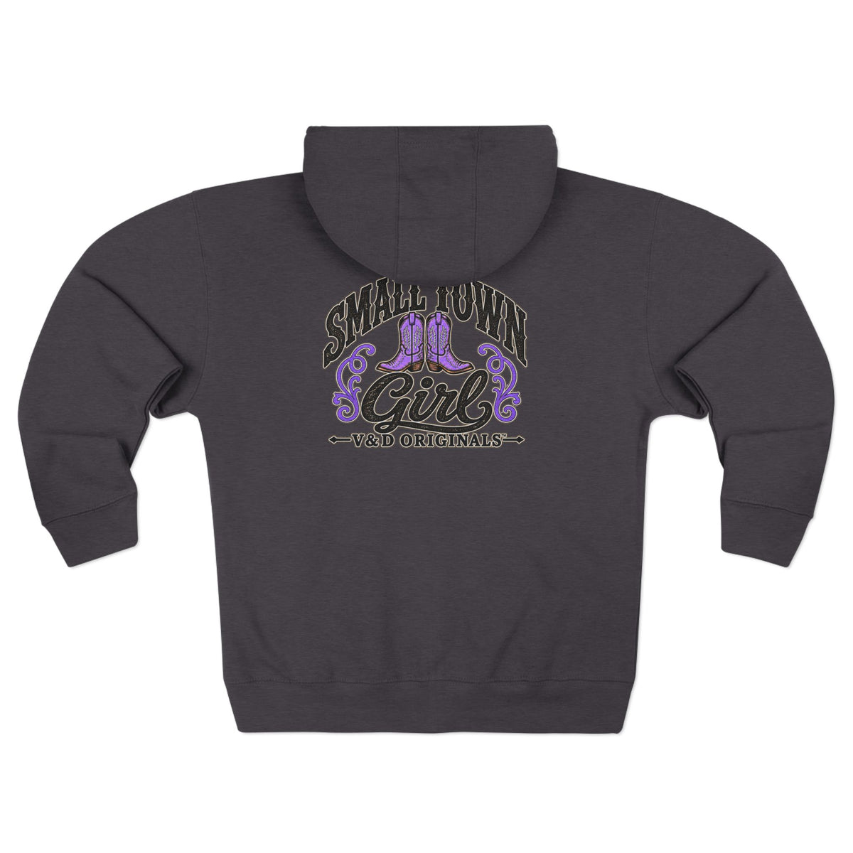 Small Town Girl Zip Hoodie — Purple Boots
