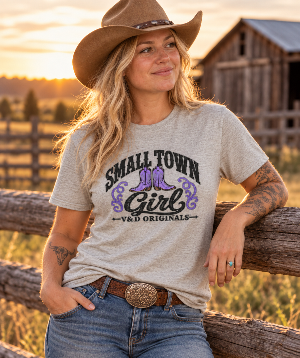 Small Town Girl T-Shirt — Purple Boots