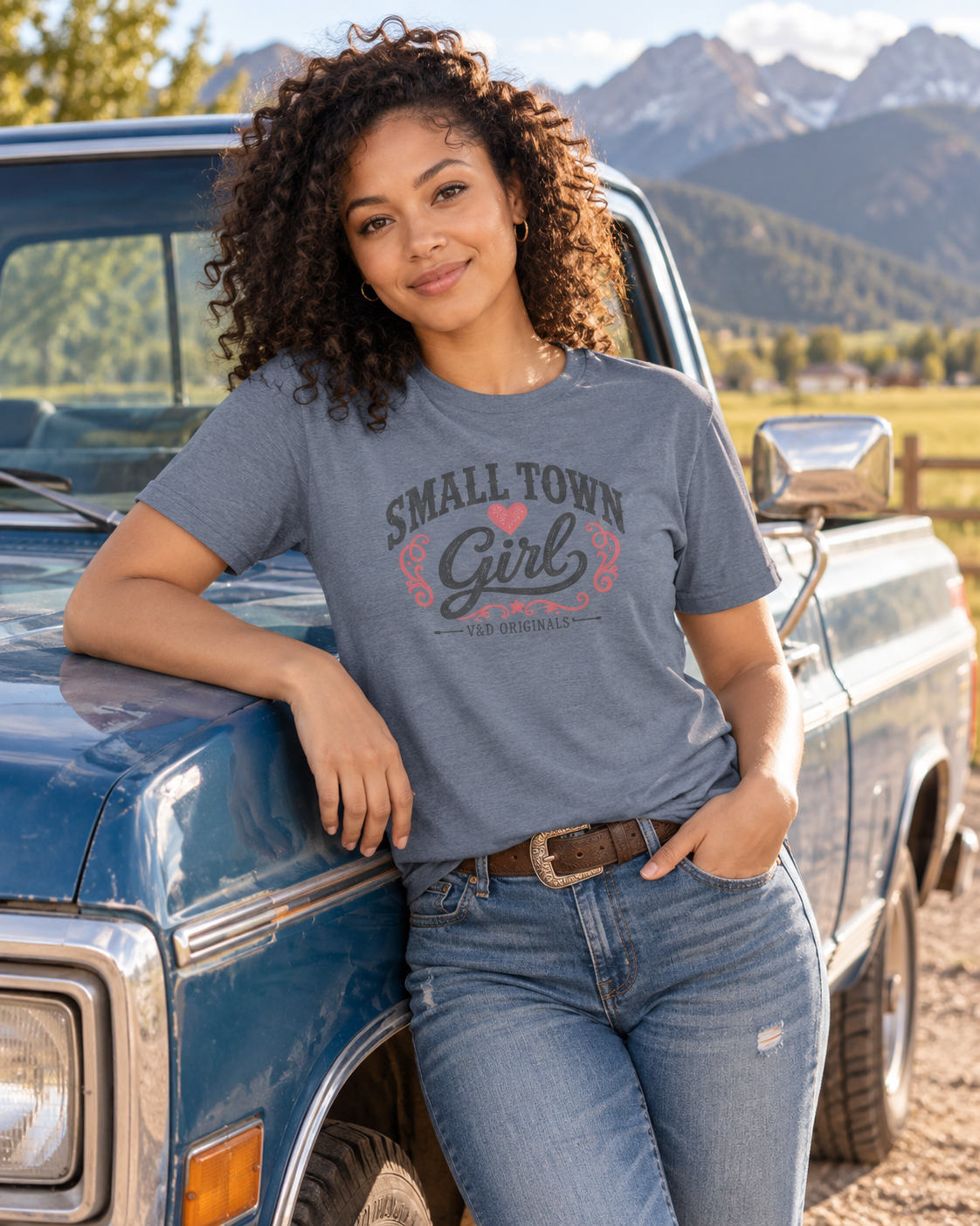 Small Town Girl T-Shirt — Retro Heart Country Graphic Tee