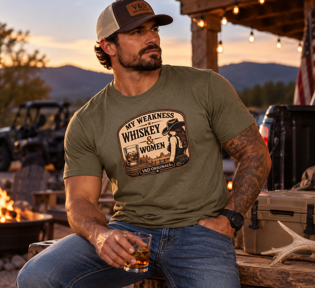 Whiskey & Women Graphic T-Shirt — Vintage Bar Drinking Tee