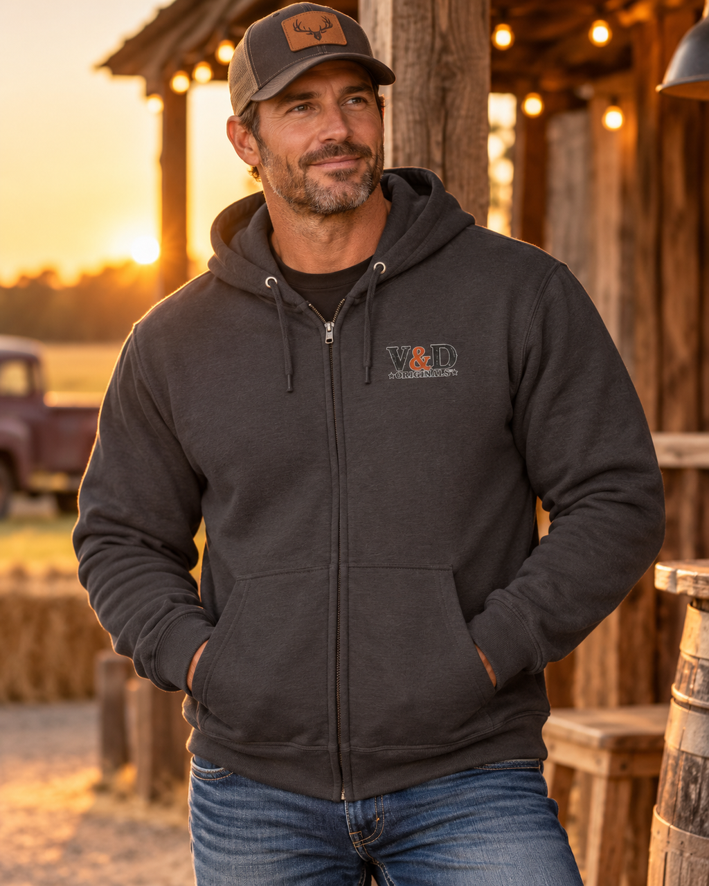 Honky Tonk Legend Zip Hoodie — Vintage Country Music Zip-Up