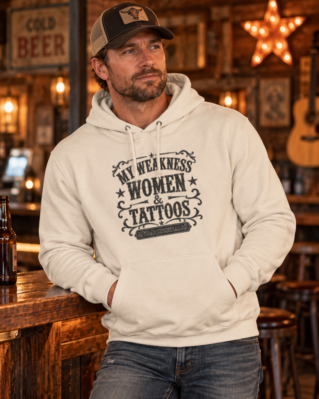 My Weakness: Women & Tattoos Hoodie — Women's Graphic Fleece Pullover
