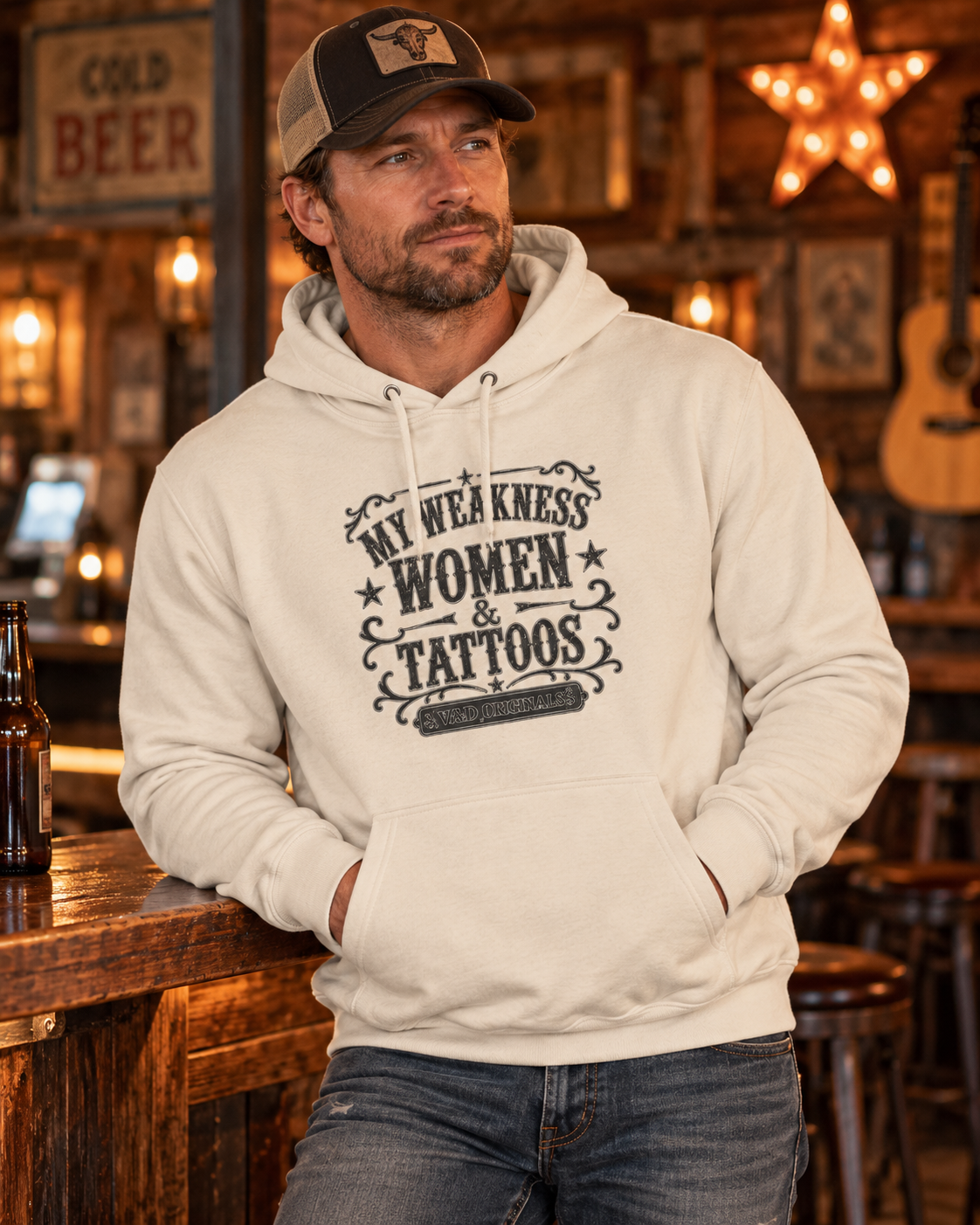 My Weakness: Women & Tattoos Hoodie — Women's Graphic Fleece Pullover