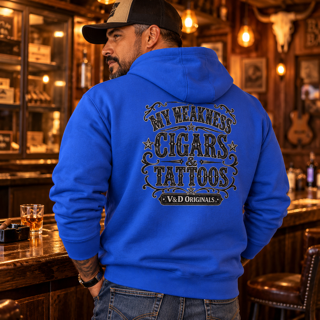 My Weakness Cigars & Tattoos Unisex Zip Hoodie