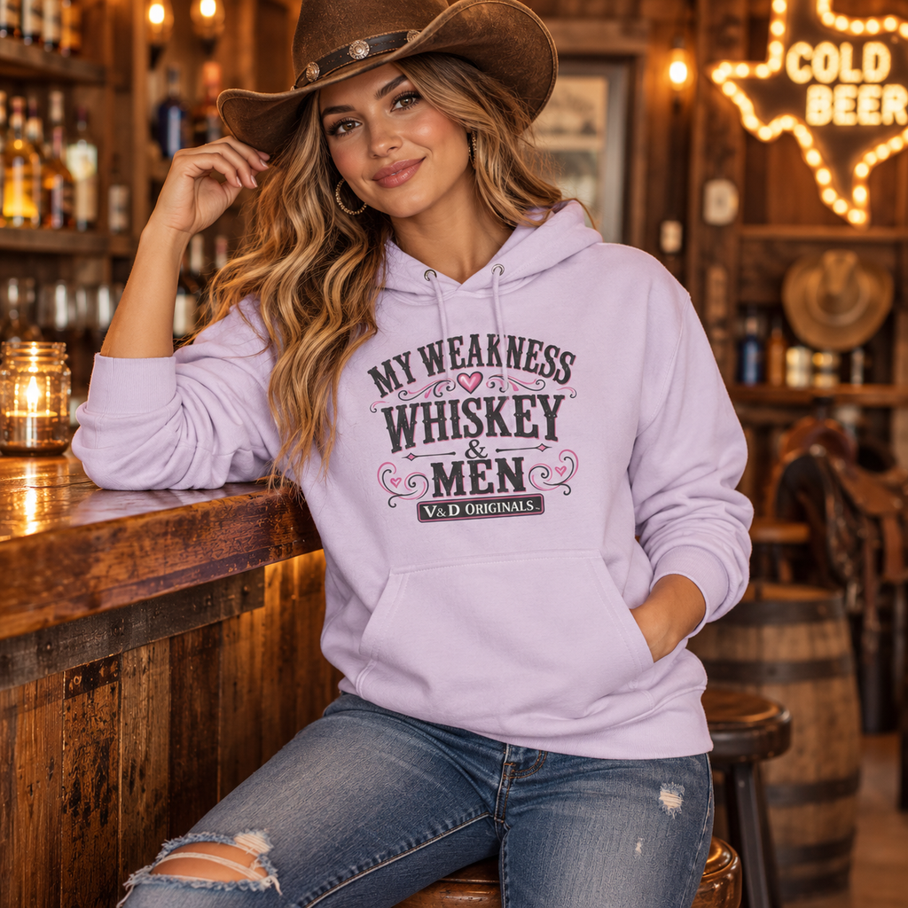 My Weakness Whiskey & Men Fleece Hoodie
