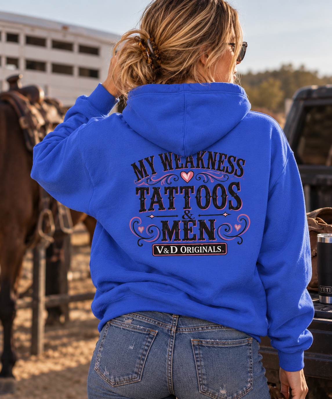My Weakness: Tattoos & Men Graphic Zip-Up Hoodie
