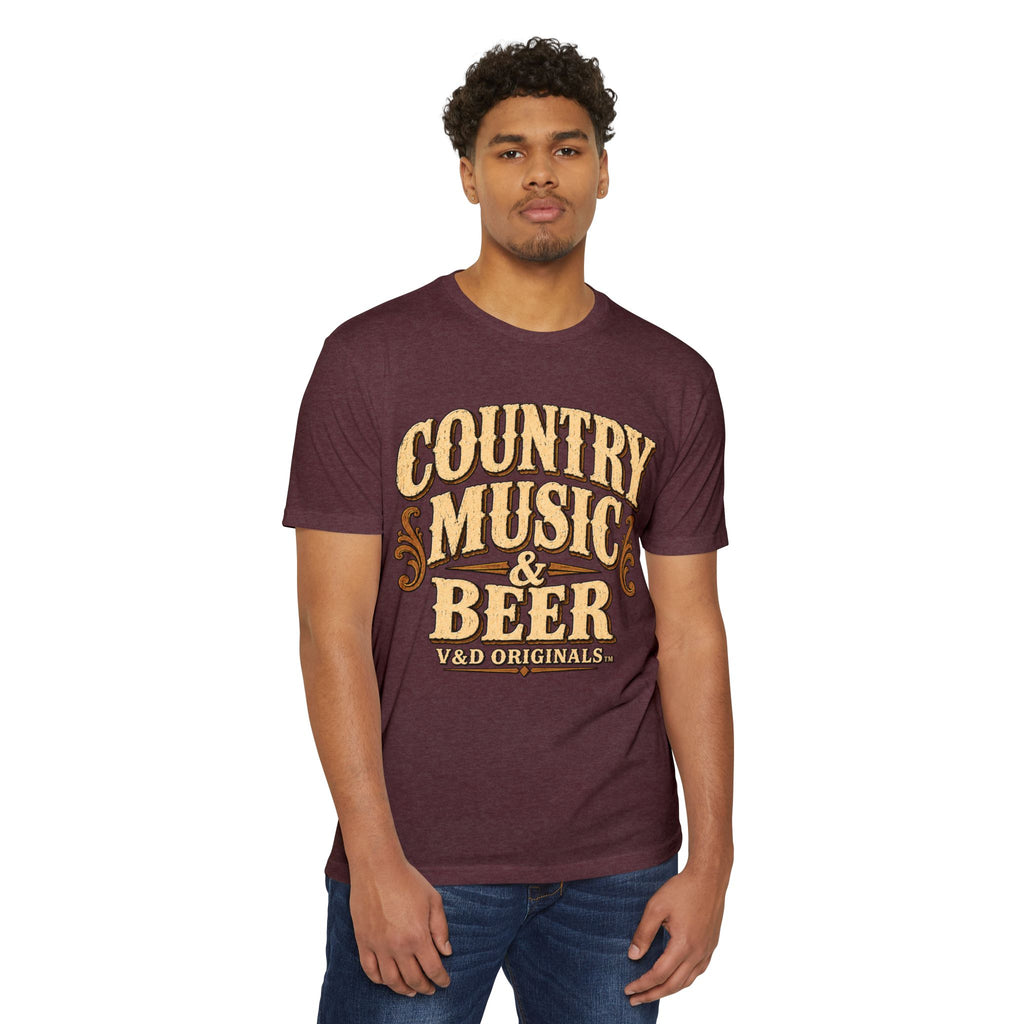 Country Music & Beer T-Shirt — Vintage Western Graphic Tee for Fans