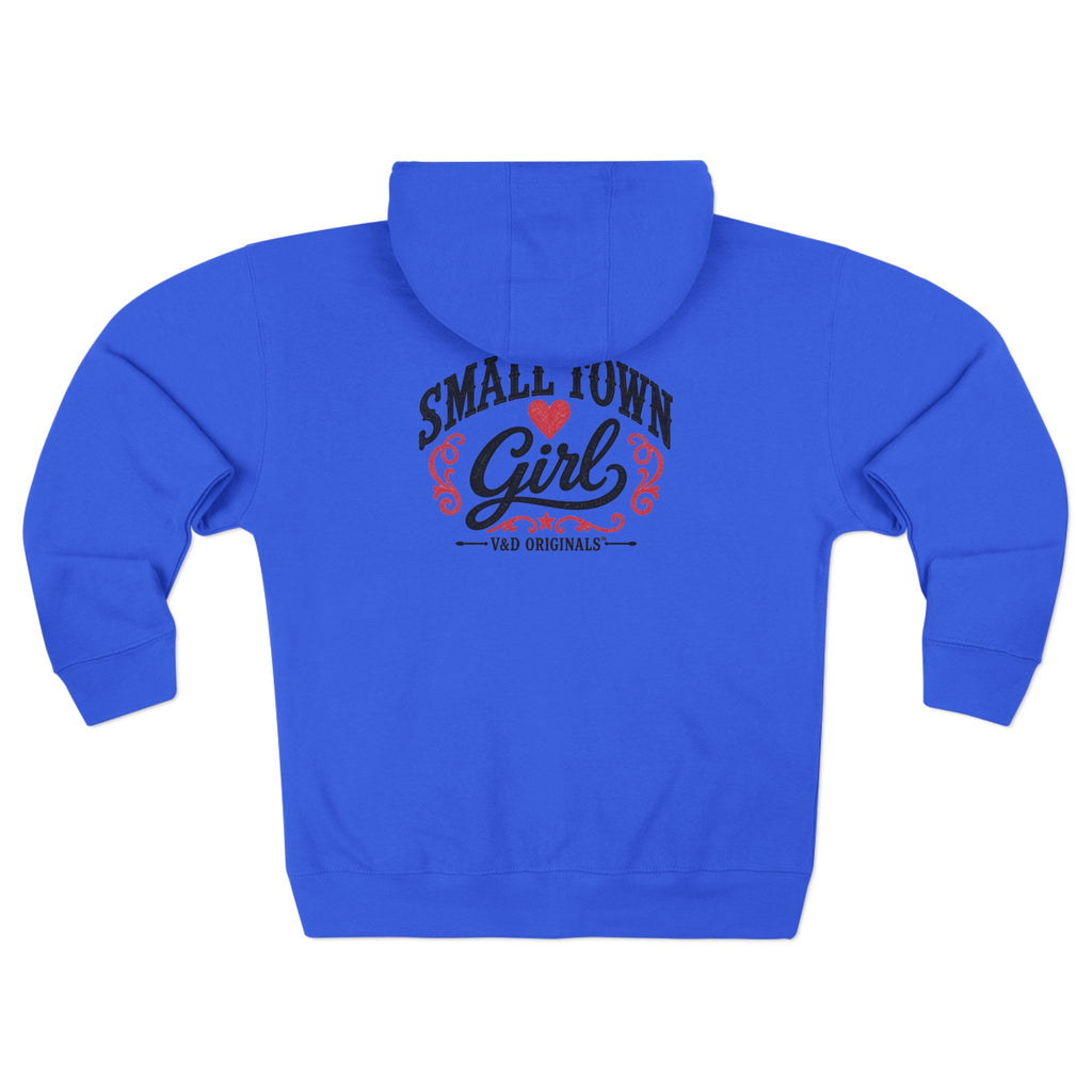 Small Town Girl Zip Hoodie — Vintage Heart logo