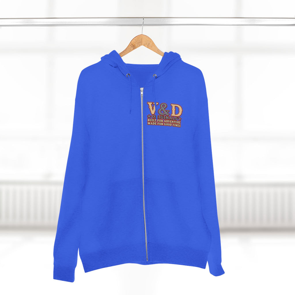 Country Music & Beer Zip Hoodie — V&D Originals Vintage Western Logo