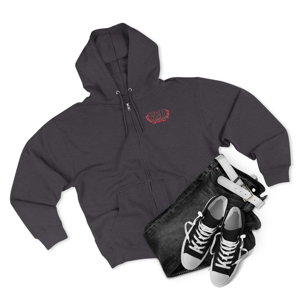 Small Town Girl Zip Hoodie — Vintage Heart logo