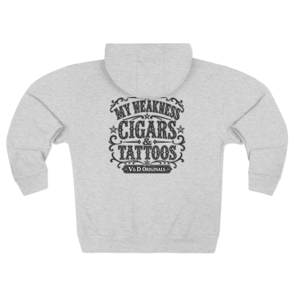 My Weakness Cigars & Tattoos Unisex Zip Hoodie