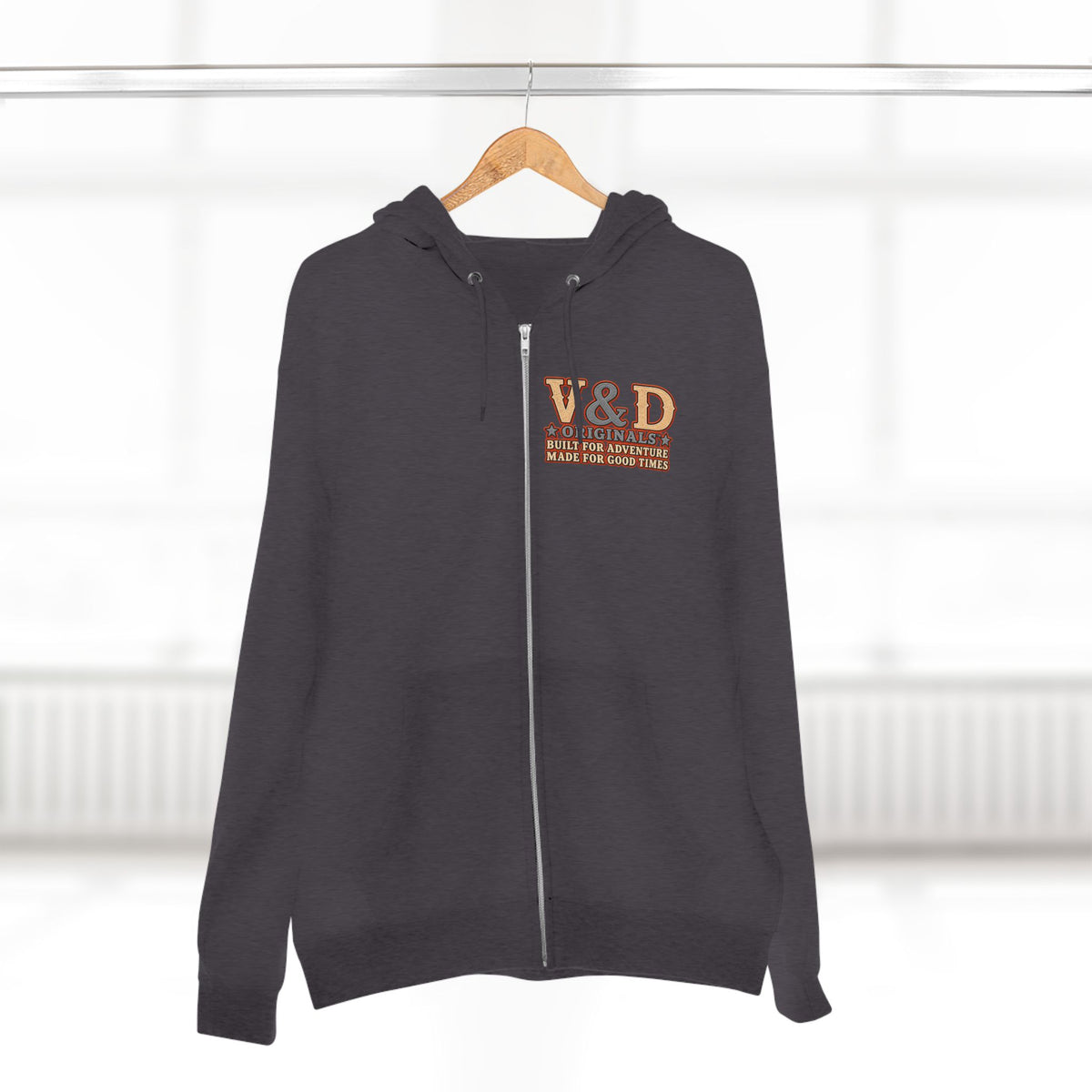 Country Music & Beer Zip Hoodie — V&D Originals Vintage Western Logo