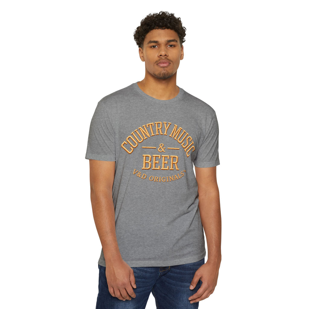 Country Music & Beer T-Shirt — Vintage Rustic Graphic Tee for Music Lovers
